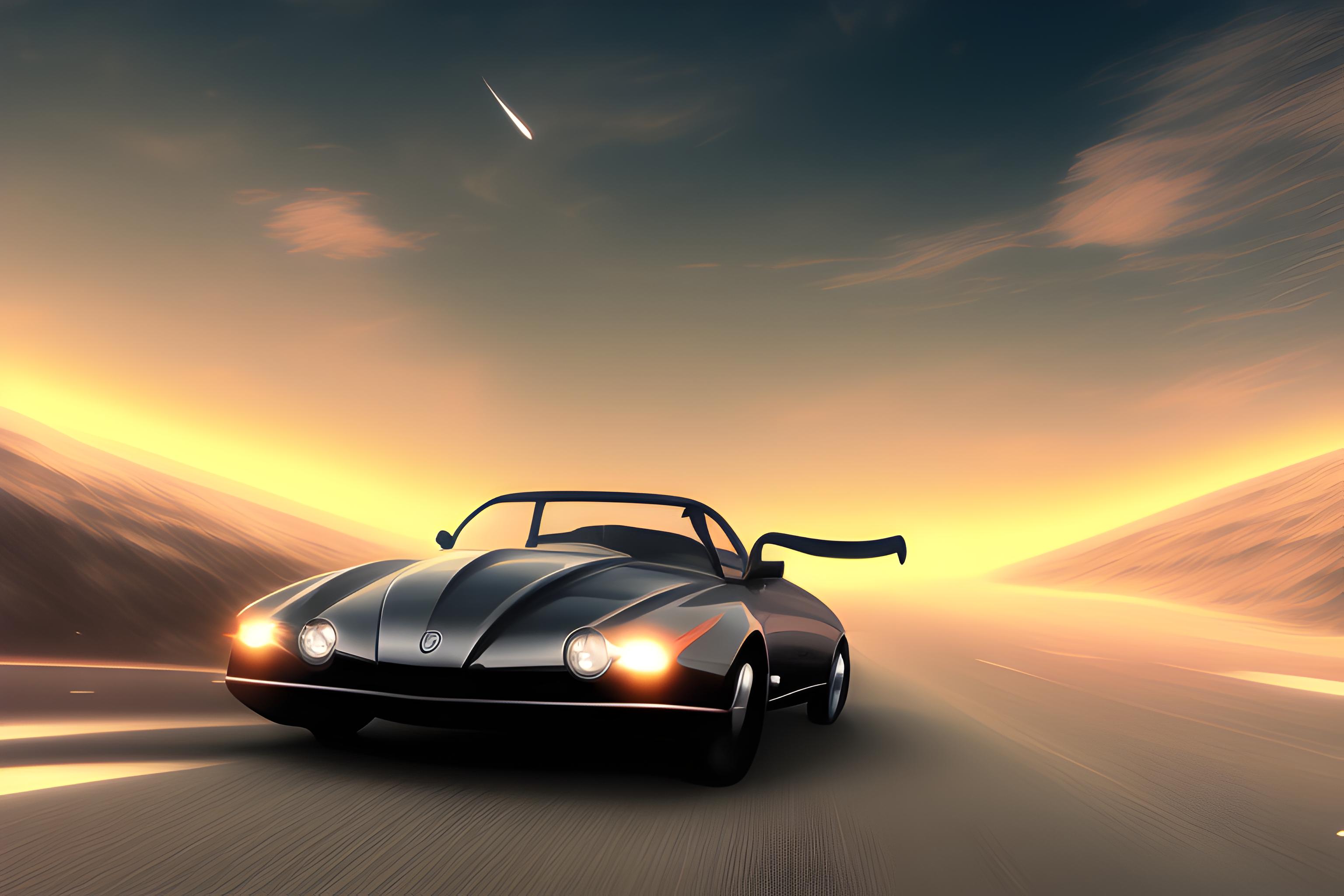 voiture, avion, effet néon